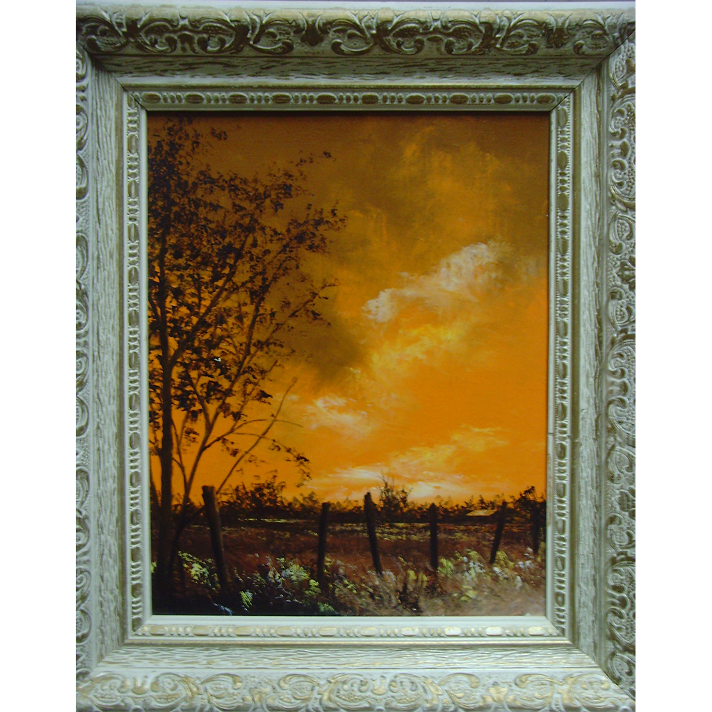 Landscape in Orange with Cabin