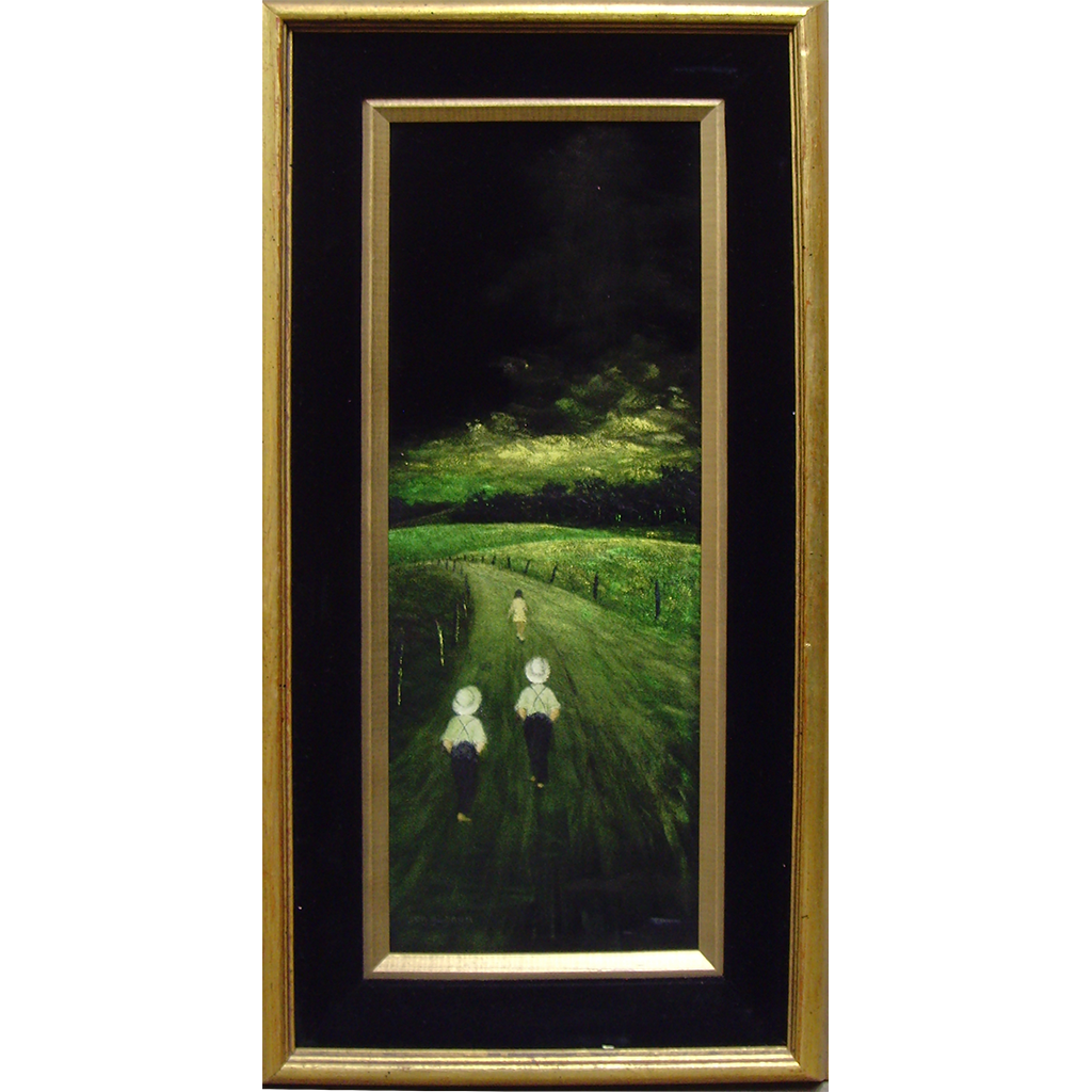 Landscape with Children on Black Velvet