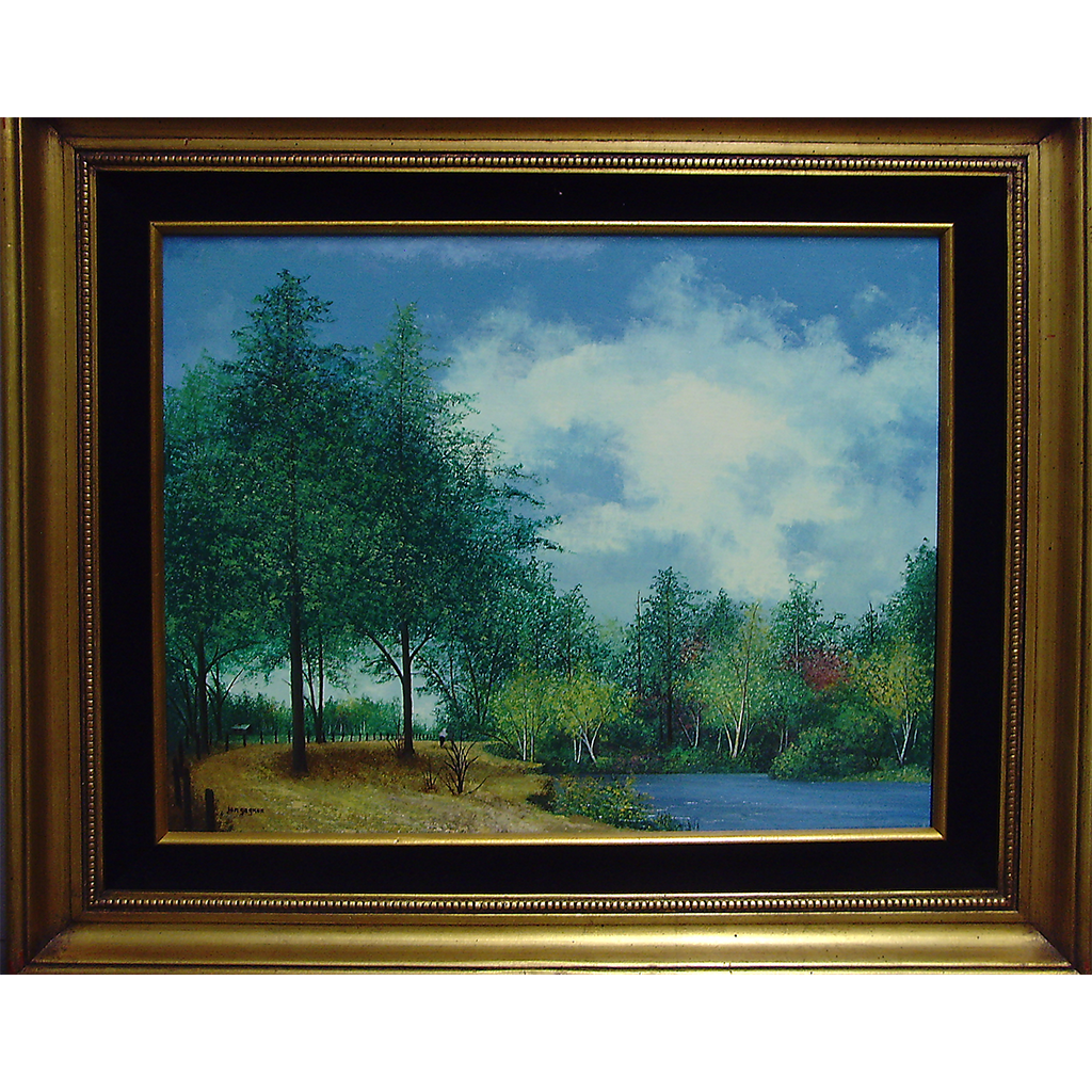 Serene Landscape with Little Boy