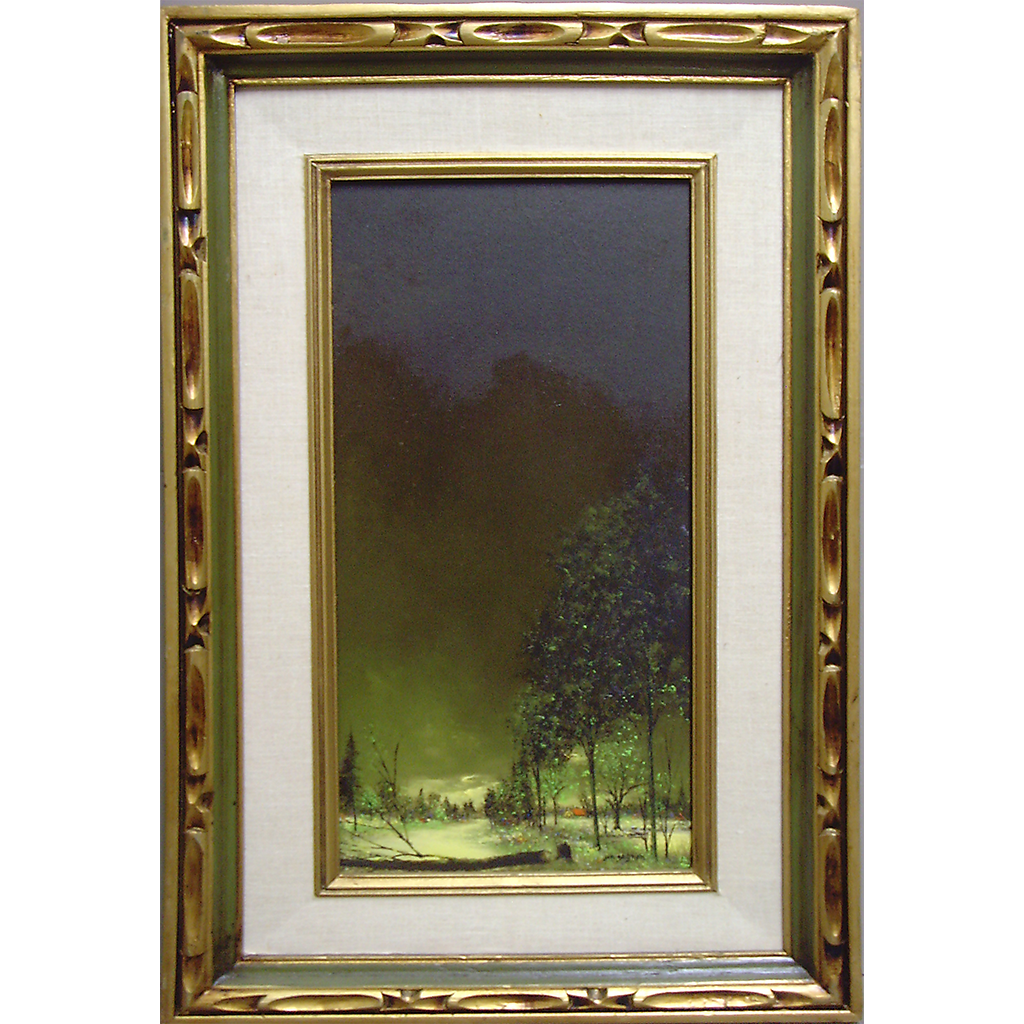 Landscape in Green with Cabin