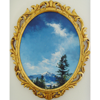 Oval Snowscape with Mountain