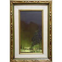 Landscape in Green with Cabin