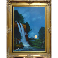 Waterfall with American Indian
